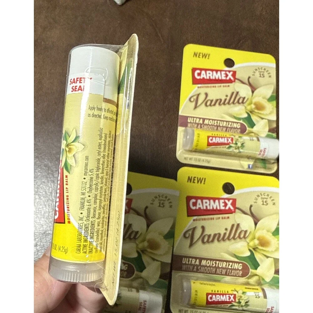 Lot of 4 CARMEX Ultra Moisturizing Smooth New Flavor Vanilla Lip Balm 2011